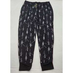 Spooky Night Womens Size Large Halloween Skeleton Print Pajama Pants